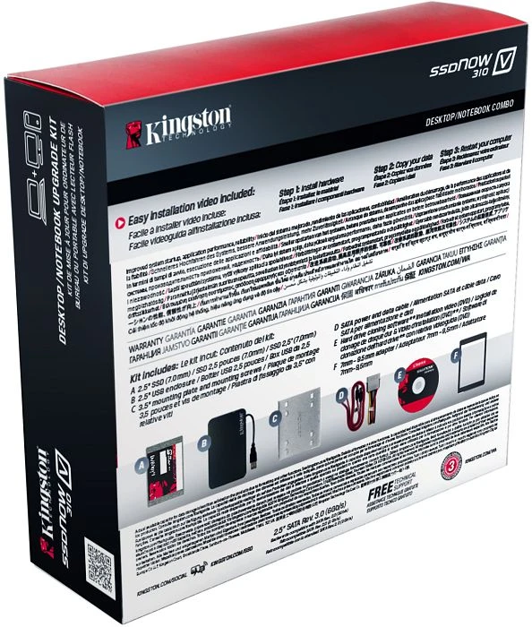 Kingston SSDNow V310 - Desktop/Notebook Upgrade Kit 960GB, 2.5" / SATA 6Gb/s