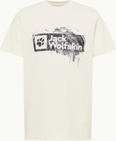 Jack Wolfskin Brand T-Shirt kurzarm wood cotton white (Herren)
