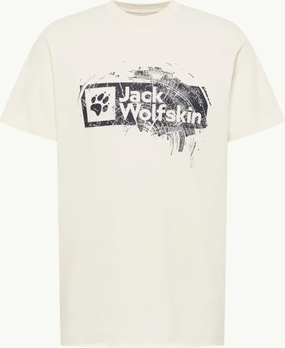 Jack Wolfskin Brand T-Shirt kurzarm wood cotton white (Herren)