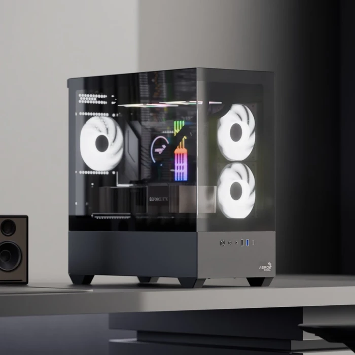 AeroCool P300D Black, Glasfenster