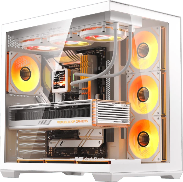 DarkFlash C280 White, Glasfenster