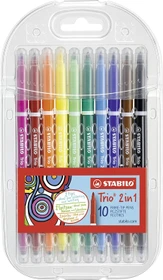 STABILO Trio 2 in 1 ohne Hautfarbe sortiert, 10er-Set, Kunststoffetui