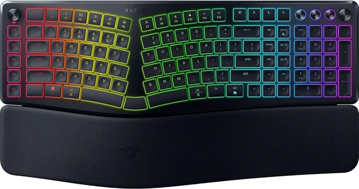 Razer Pro Type Ergo Wireless Split Ergonomic RGB Keyboard, schwarz, LEDs RGB, USB/Bluetooth, US
