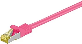 goobay Patchkabel, Cat7/Cat6a, S/FTP, RJ-45/RJ-45, 0.25m, rosa