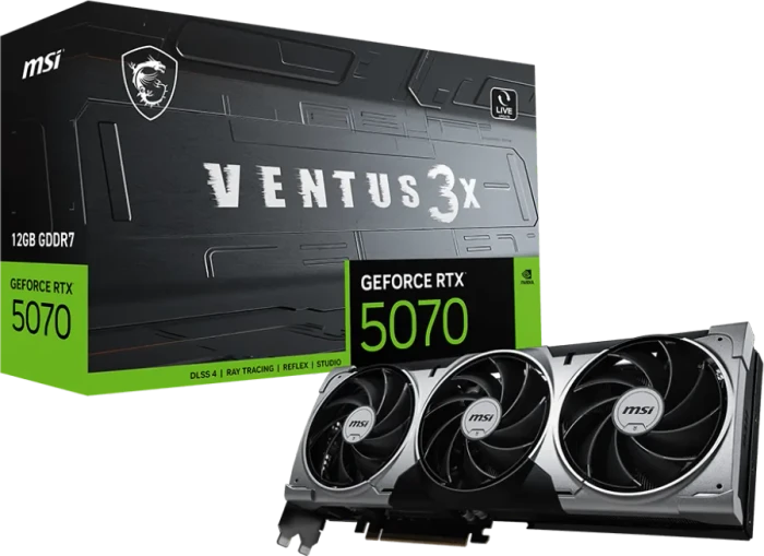 MSI GeForce RTX 5070 12G Ventus 3X, G5070-12V3, 12GB GDDR7, HDMI, 3x DP