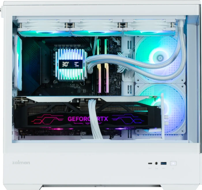 Zalman P30 [V2] White, weiß, Glasfenster