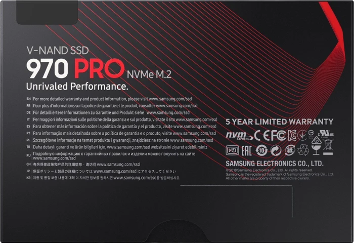 Samsung SSD 970 PRO 512GB, 512B, M.2 2280 / M-Key / PCIe 3.0 x4