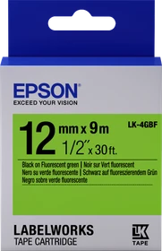Epson LK-4GBF Beschriftungsband, 12mm, schwarz/grün