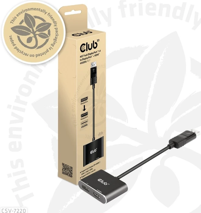 Club 3D DisplayPort 1.4 [Stecker} auf 1x DisplayPort [Buchse] und 1x HDMI [Buchse]