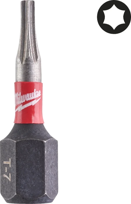 Milwaukee Shockwave Torx Bit 1/4", T7x25mm, 2 Stück