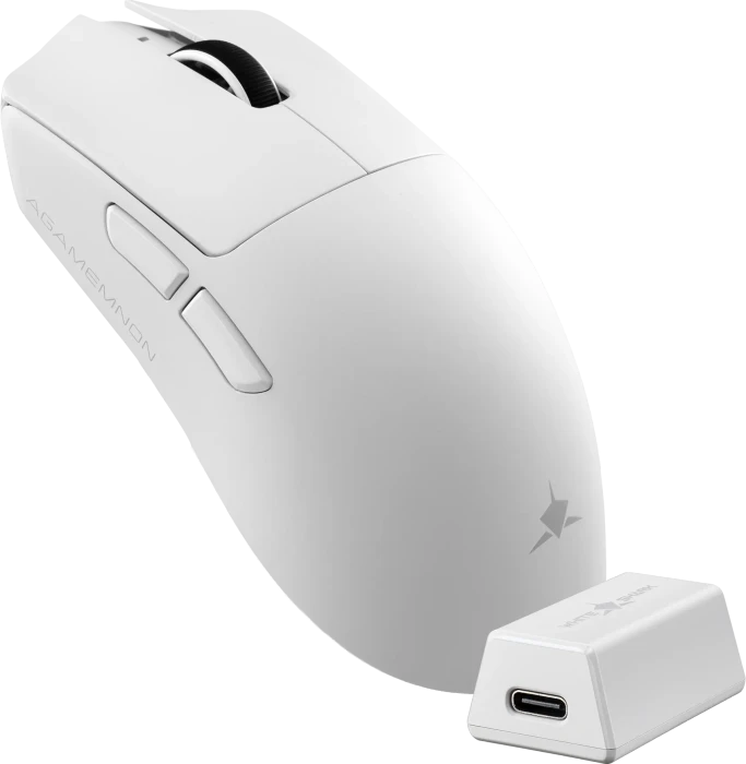 White Shark Agamemnon 8KHz Wireless Gaming Mouse, weiß, USB/Bluetooth