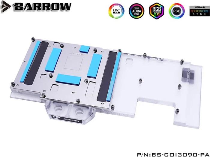 Barrow NVIDIA RTX 3090 LRC 2.0 Full Coverage GPU Water Block, Colorful Vulcan 3090 Aurora