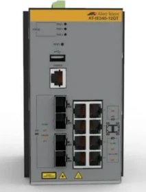 Allied Telesis IE340 Industrial Railmount Gigabit Managed Switch, 8x RJ-45, 4x SFP (AT-IE340-12GT-80)