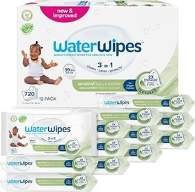 WaterWipes Feuchttücher, 720 Stück (12x 60 Stück) (verschiedene Ausführungen)