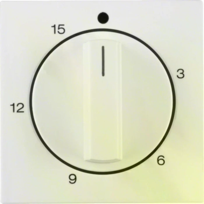 Berker S.1/B.3/B.7 Zentralstück für mechanische Zeitschaltuhr, polarweiß glänzend