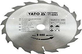 Yato YT-6063 HM Kreissägeblatt 18Z, 185x1.4x20mm, 1 Stück