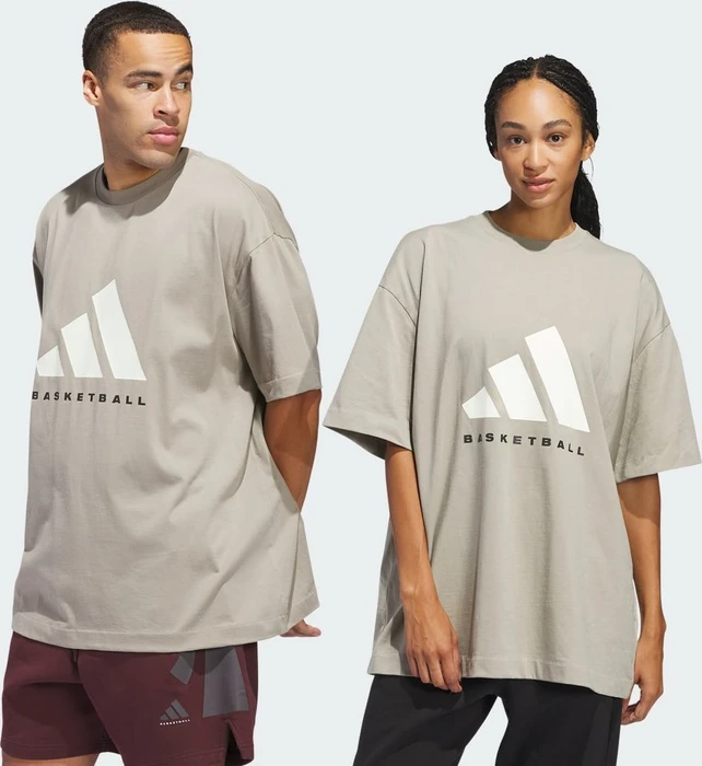 adidas Basketball genderneutral T-Shirt kurzarm putty beige