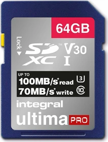 Integral ultima PRO R100/W70 64GB, UHS-I U3, Class 10