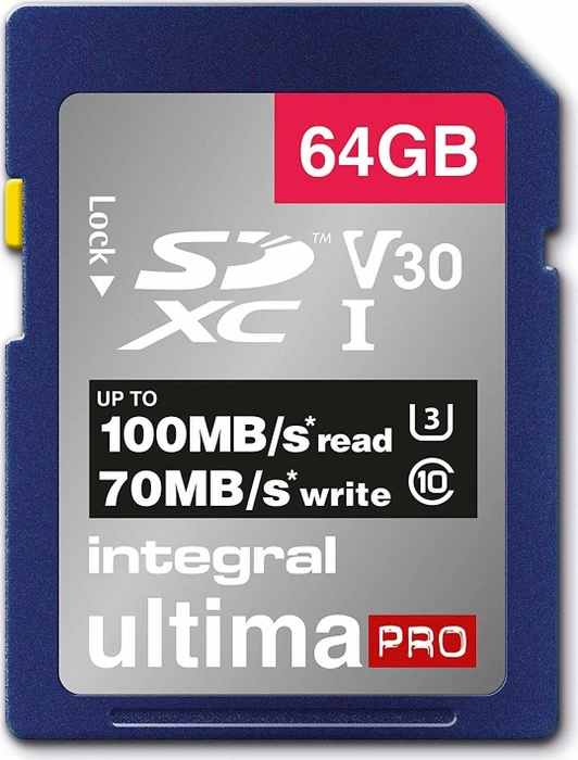 Integral ultima PRO R100/W70 64GB, UHS-I U3, Class 10