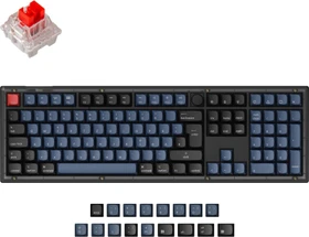 Keychron V6 Knob Version, OSA Profil, LEDs RGB, hot-swap, Frosted Black, Keychron K Pro RED, USB & USB-A, DE