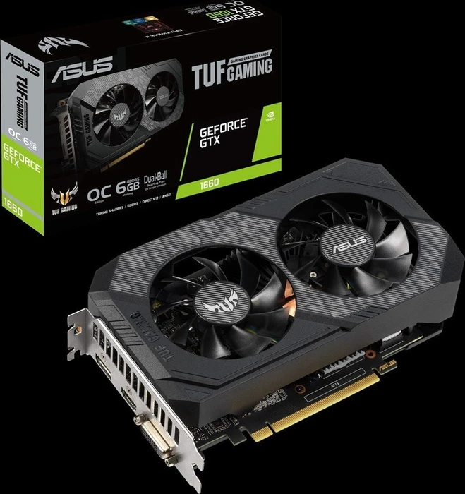 ASUS TUF Gaming GeForce GTX 1660 OC, TUF-GTX1660-O6G-GAMING, 6GB GDDR5, DVI, HDMI, DP
