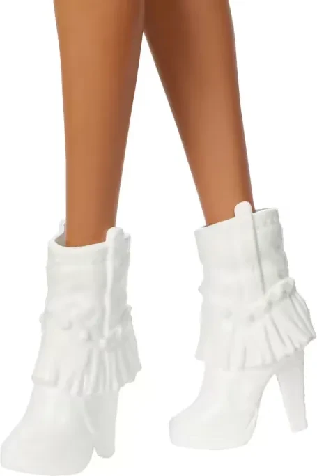 Mattel Barbie - Fashionistas Barbie in Funkelndem Silbernen Kleid Mit Cowboyhut Und Stiefeln