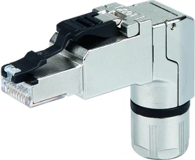 Telegärtner MFP8-4x90 Profinet RJ-45 Cat6a Modularstecker gewinkelt, feldkonfektionierbar