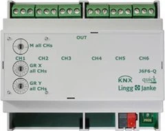 Lingg & Janke KNX Jalousie-/Rollladenaktor 6-fach, 6A, 6TE REG, Schaltaktor