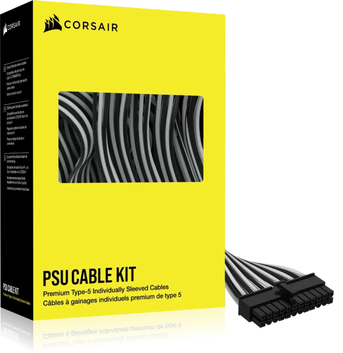 Corsair PSU Cable Kit Type 5 - Starter Kit, weiß/schwarz
