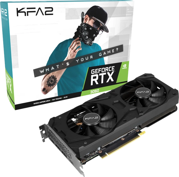 KFA2 GeForce RTX 3060 (1-Click OC) (LHR), 8GB GDDR6, HDMI, 3x DP