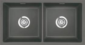systemceram Mera Twin F/o Einbau Doppelspüle mit Ablauffernbedienung lava