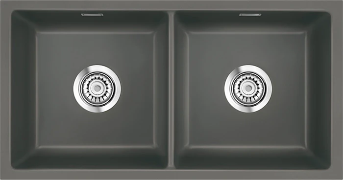 systemceram Mera Twin F/o Einbau Doppelspüle lava