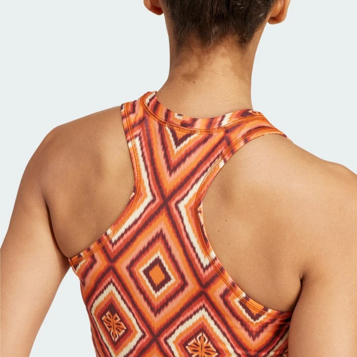 adidas x FARM Rio Trainingstop Crop-Top mystery brown/fox red/easy yellow (Damen)