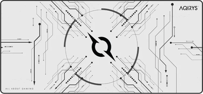 Aqirys Gruis White XL Mouse Pad, 900x400mm, Motiv weiß/schwarz