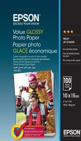 Epson Value Glossy Fotopapier glänzend weiß, 10x15cm, 183g/m², 100 Blatt