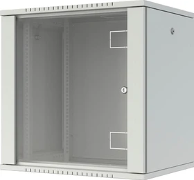 Lanview 19" Wandgehäuse 12HE, Flatpack, Glastür, IP20, RAL 7035, 450mm tief