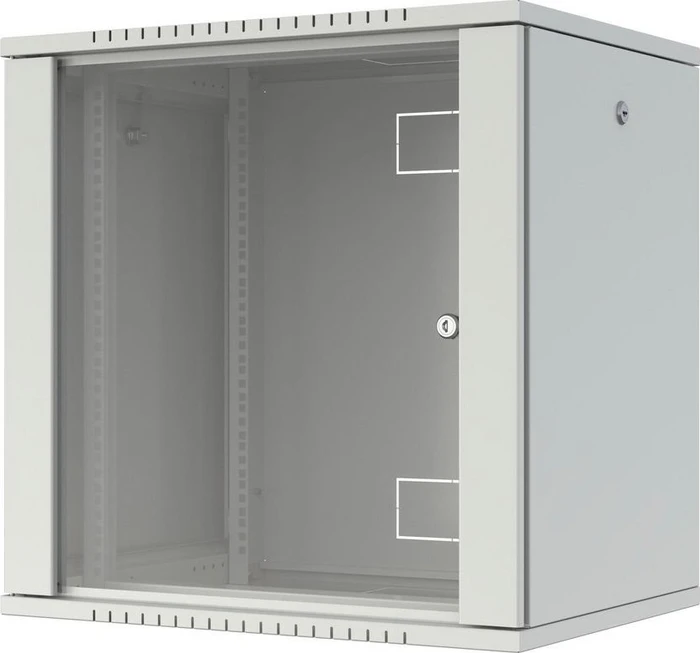 Lanview 19" Wandgehäuse 12HE, Flatpack, Glastür, IP20, RAL 7035, 450mm tief