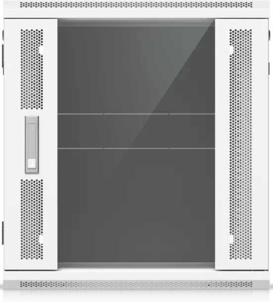 Ubiquiti 12U Rack Cabinet, 19" Wandgehäuse 12HE, Glastür, weiß, 720mm tief