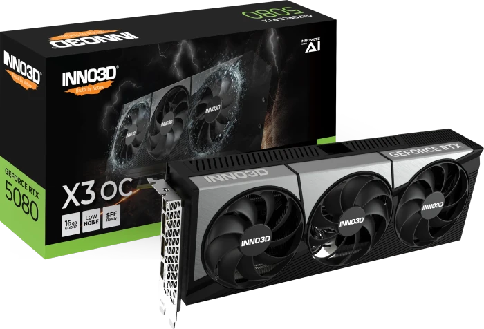 INNO3D GeForce RTX 5080 X3 OC, 16GB GDDR7, HDMI, 3x DP