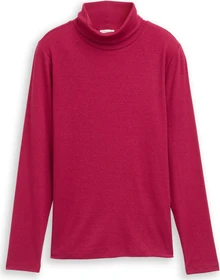 Tom Tailor Rollkragen Shirt langarm dark pink (Damen)