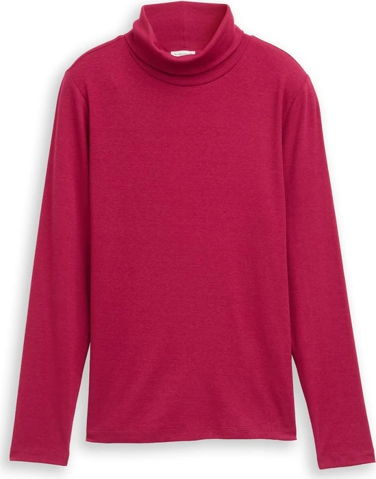 Tom Tailor Rollkragen Shirt langarm dark pink (Damen)