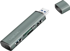 LogiLink USB 3.2 Gen 2 2-Port Hub with Card Reader, USB-A 3.1 [Stecker] (UA0394)