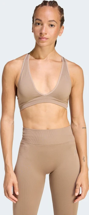 adidas Workout Essentials Knit Light Support Sport-BH chalky brown (Damen)