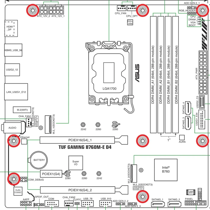 ASUS TUF Gaming B760M-E D4 (Intel 1700)
