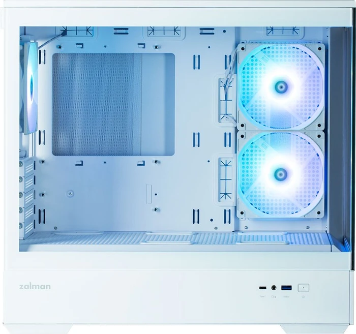 Zalman P30 White, weiß, Glasfenster