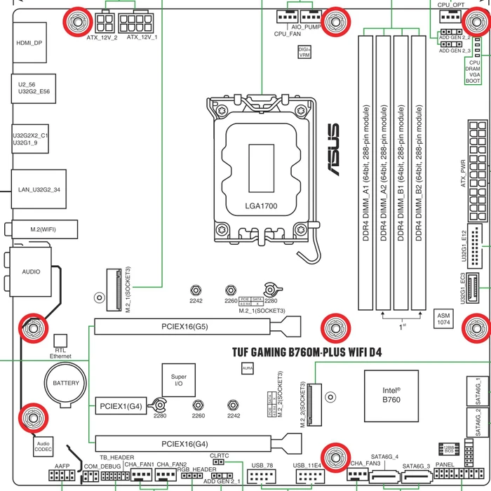 ASUS TUF Gaming B760M-Plus WIFI D4 (Intel 1700)