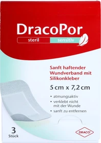 Dr. Ausbüttel DracoPor Sensitiv steriler Wundverband, 5 x 7.2cm, 3 Stück