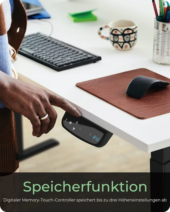 RaidSonic Icy Box IB-EW206B-T elektrisch höhenverstellbares Sitz-Steh-Schreibtischgestell schwarz