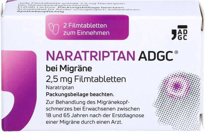 Naratriptan ADGC bei Migräne 2.5mg Filmtabletten, 2 Stück