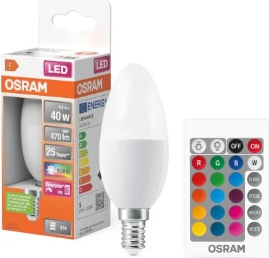 Osram Ledvance LED Star+ Classic B 25 5.5W/827 E14 FR RGBW